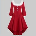 thumbnail image 4 of KANG Cozy Christmas Princess Dress | Girls' Long Sleeve Red Plush Dress with Buttons | Festive Holiday Party & Pageant OutfitRedL, 4 of 5