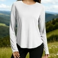thumbnail image 2 of BXINGOHAI Workout Tops for Women Long Sleeve UPF 50+ UV Protection Sun Shirt Lightweight Quick Dry Hiking Shirts White M, 2 of 6