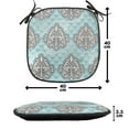 thumbnail image 4 of Victorian Chair Seating Cushion Set of 2, Rococo Style Design Tiles Romantic Diamond Swirls, Seat Pads for Office with Anti-slip Backing, 16"x16", Pale Blue Ivory, by Ambesonne, 4 of 7