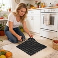 thumbnail image 5 of 12" x 12"Modular Shower Floor Mat - Anti- Bath Mat with Suction Cups, Quick-Dry Open Grid Design, Waterproof Bathroom Carpet for Shower & Wet Areas, Black, 5 of 7