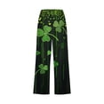 thumbnail image 4 of lcziwo 90% off Clearance Sale, St Patricks Day Capris for Women Casual Drawstring High Waisted Workout Cropped Pant Fashion Shamrock Clover Print Capri Pants with Pockets Green XXL, 4 of 6
