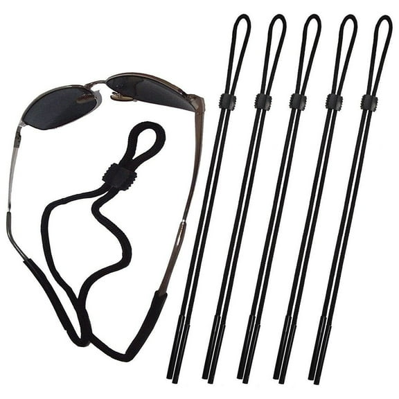 SLUOHZXI Glasses Strap Sports 1 pcs, Eyeglasses Strap Holder forWomen Men, Adjustable Sunglasses lanyard string chain,Reading eye glasses holders around neck, Eyewear Retainer (Black)