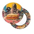 thumbnail image 2 of Picia Psychedelic Band Hotdog Art Pattern Round Stool Covers Comfy Seat Covers Stretch Removable Washable Chair Slipcover Round Bar Chair Cushion Cover-13 inch, 2 of 7