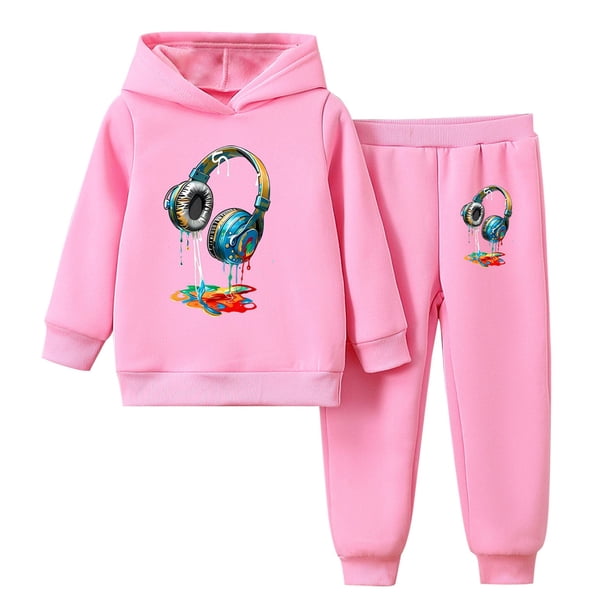 Odeerbi 2-16 Años Niñas Conjuntos Estampados Sudaderas Con Capucha Pantalones Dos Piezas Conjunto Sudadera Manga Larga Con Capucha Sudadera Primavera Pullover