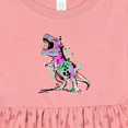 thumbnail image 4 of Inktastic Graffiti Paint Splatter T-rex Girls Baby Dress, 4 of 5
