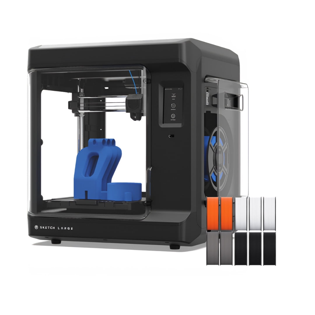 MakerBot Sketch 3D Printer with Fused Deposition Modelling Print Technology (Black Large) Bundle with PLA Filament (10-Pack) (2 Items)