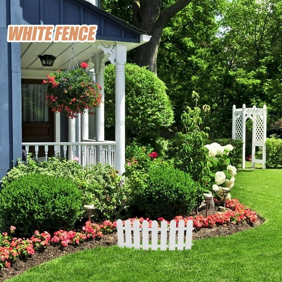 Beaupretty 10Pcs White Plastic Picket Fence with Smooth Surface for Garden Display