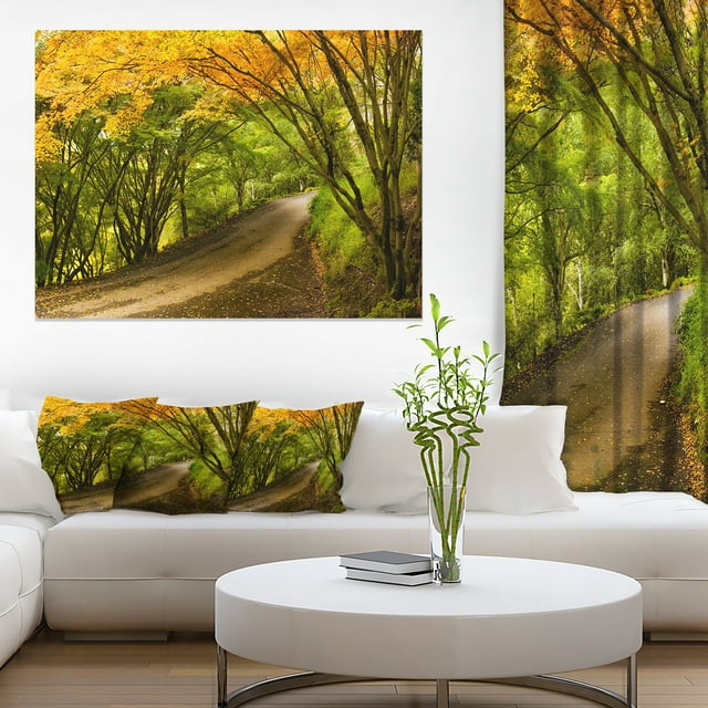 Country Lane in Green Forest