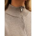 thumbnail image 4 of Women'S 2 Piece Outfits Casual Lapel Zip Sweatshirts and Wide Leg Pants Tracksuit Sets Khaki XL, 4 of 10