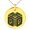 Gold, variant on Stainless Steel Letter Q Initial 3D Cube Box Monogram Engraved Small Medallion Circle Charm Pendant Necklace