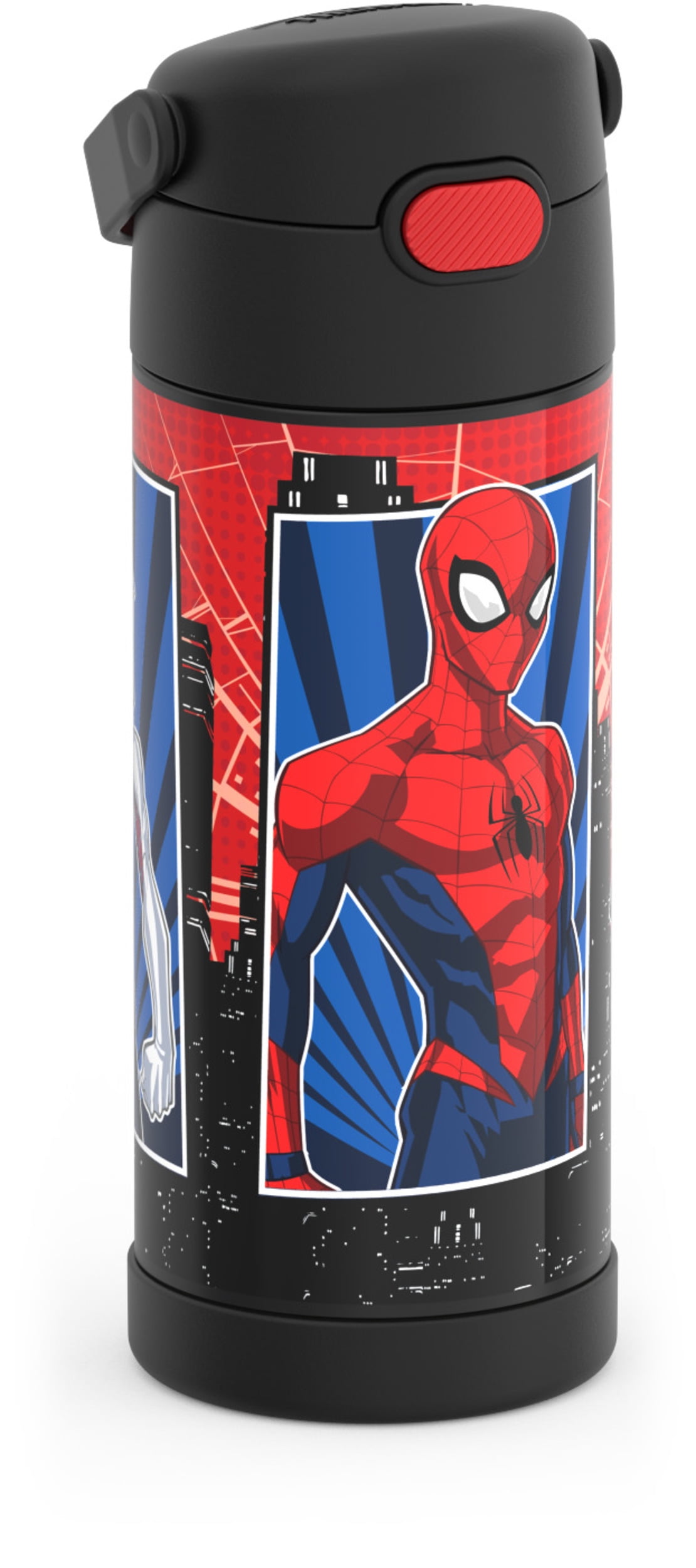 Thermos Kids Stainless Steel Funtainer Water Bottle with Straw, Dishwasher Safe, Leak Proof, Spiderman, 14 oz