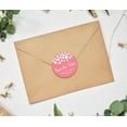 thumbnail image 2 of Darling Souvenir Round 45 Pieces Hearts Save The Date Stickers Wedding Personalized Bride Groom Names And Date Envelope Seals - Salmon, 2 of 4