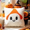 thumbnail image 5 of Halloween Embroidered Pumpkin Ghost Throw Pillow Cover, 18x18 Farmhouse Cushion Case, Soft Polyester, Hidden Zipper, Fall Decor for Sofa Bed by MPOISVA, 5 of 7