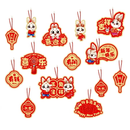 

Aimiya Hanging Pendant Decorative with Blessing Words Fashion 2023 Rabbit Lunar New Year Party Hanging Ornament