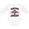 thumbnail image 3 of Inktastic Queens Are Born in January Boys or Girls Long Sleeve Baby Bodysuit, 3 of 5