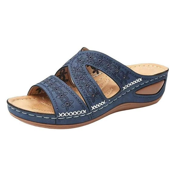 enqiretly 1 Pair Slippers Women's Sandals Slippers Shoes Non-Slip Summer Hollow Out Flowers Sandals Casual Slingback Open Toe Shoes