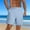 Sky Blue, variant on Mens Linen Shorts Casual Elastic Waist Drawstring Summer Beach Shorts Pockets Classic Fit Shorts Pants