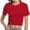 Red, variant on Womens Short Sleeve Crop Top Crew Neck Shirt Sexy Slim Fitted Casual Base Layer Soft Workout Shirt Going Out Tops