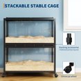 thumbnail image 5 of EastVita Hedgehog Enclosure with Acrylic Sides,Metal Guinea Pig Cages,Universal Wheels+Chew-Proof Dual Door Stackable Cages for Guinea Pigs,Gerbil,Dwarf Syrian Hamster Black, 5 of 8
