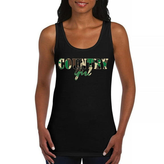 Country Girl Camo Women's Tank Top Small Town Cowgirl Farm Life Military