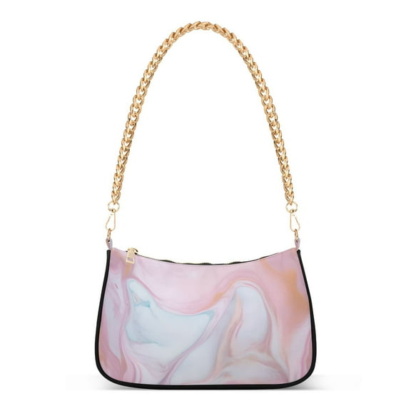 Pink MarbleWomen Small Shoulder Bag Crossbody Tote Hobo Bags Purse Clutch Handbags with Chain Strap for Women