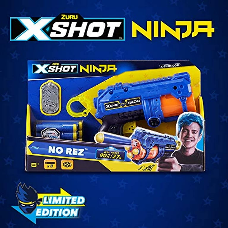 XShot Ninja No Rez Foam Dart Blaster (8 Darts, 1 Dog-Tag) Limited