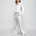 thumbnail image 5 of Prolriy Womens 2 Piece Outfits Women's Comfortable Casual Daily Solid Color Pants Spring and Autumn Set Womens Tops and Pants Outfits White L, 5 of 5