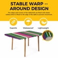 thumbnail image 4 of Rainbow Stripes Table Cloths for 6 Foot Rectangle Tables, Farmhouse Colorful Abstract Striped Patio Waterproof Elastic Fitted Tablecloths, Washable Rectangular Table Cover for Camping, 4 of 8