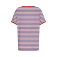 thumbnail image 5 of Rvasteizo Women Stripe Print Color Crew Neck Short Sleeve Tops Casual Tee for Women, 5 of 5