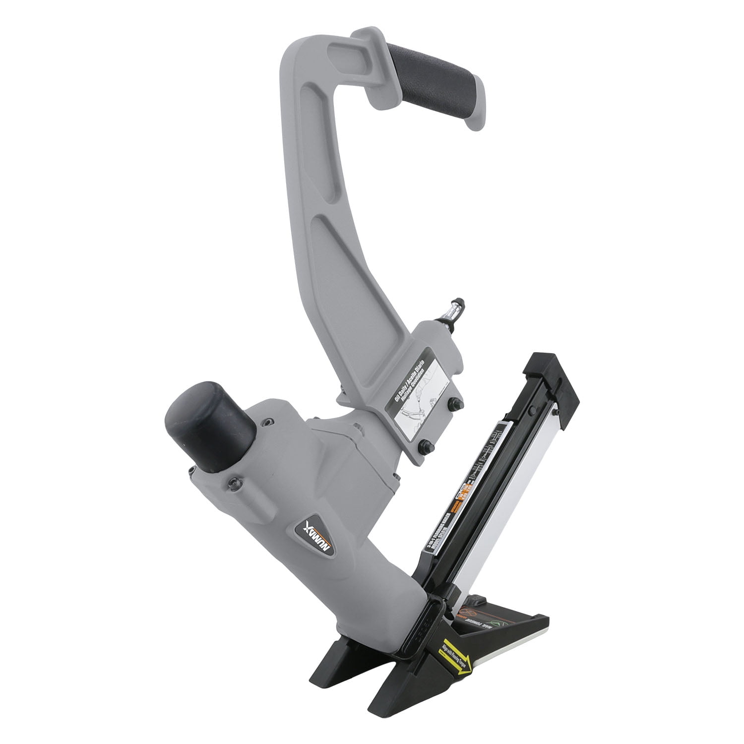 NuMax SFL618 Pneumatic 3-in-1 15.5-Gauge and 16-Gauge 2" Flooring Nailer / Stapler with Flooring Mallet and Interchangeable Base Plates