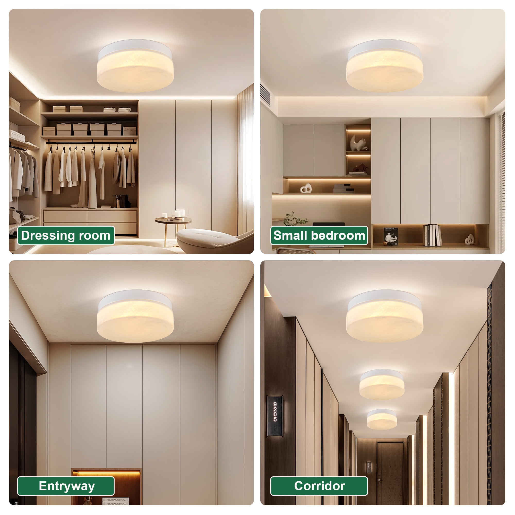 12 Inch LED Flush Mount Ceiling Light, 24W Low Profile Round Ceiling Lamp, Slim Modern Close to Ceiling Light Fixture for Bedroom, Living Room, Dining Room, Hallway, Kitchen, White