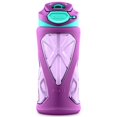 thumbnail image 1 of ZULU Torque Kids Botella de agua de plástico Tritan con funda de silicona y tapa de bloqueo a prueba de fugas, sin BPA, apta para lavaplatos, morado, 16 onzas, 1 of 10