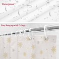 thumbnail image 6 of Christmas Snowman Bathroom Shower Curtain Tree Gold Snowflakes Linen Texture Waterproof Washable Shower Curtains for Bathtub Bath Decor with Grommets and Hook 54 X 78 Inch, 6 of 8