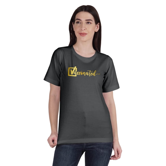 Inkmeso T-shirt Col Rond pro-Vaccin en Coton pour Femmes