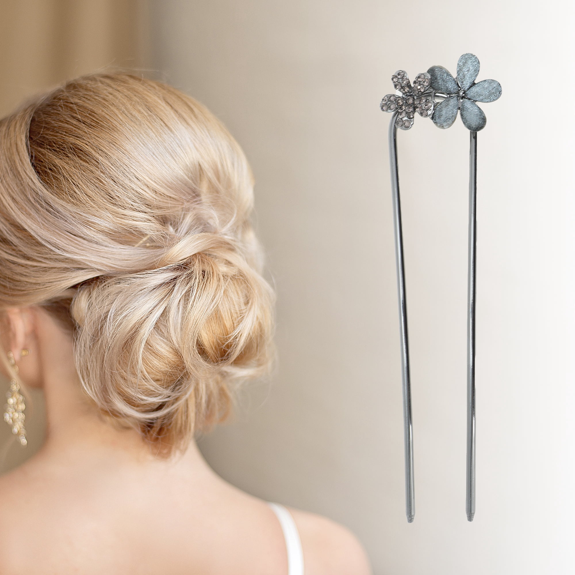 Unique Bargains Butterflies Chignon Pin for Women 1 Pc [Flower]