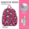 thumbnail image 3 of Cute Puppy Pattern Student Backpack – Adorable Dog Paw Print with Bone and Tail Cartoon Design, Artistic Watercolor Style for School, 3 of 6