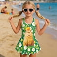 thumbnail image 3 of Uourmeti Cartoon Capybara & Daisy Floral Swim Dress for Girls - Cute Skirted One-Piece Bathing Suit for Beach, Pool & Summer Vacation, 3 of 8