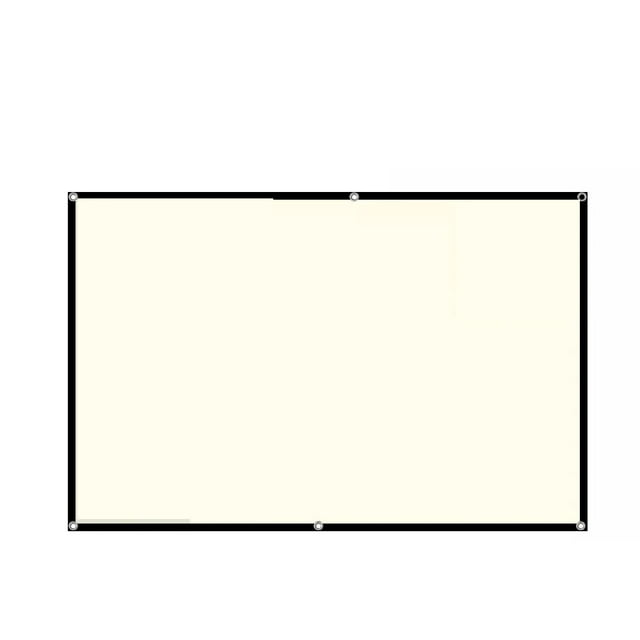 Écran de Projecteur Blanc Grille Anti-Lumière Crochet en Métal Réfléchissant, Sans Plis