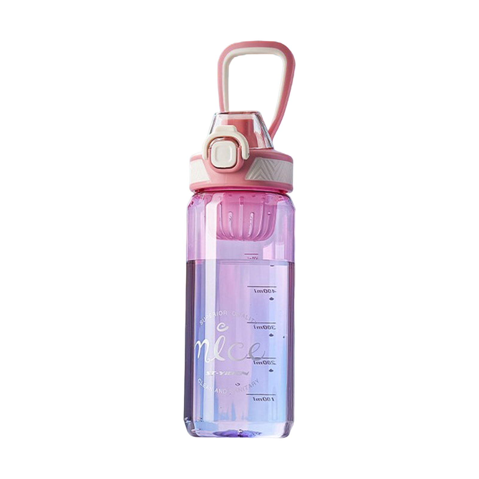Hesroicy 660ML/800ML/1000ML Sports Water Bottle Leakproof High Temperature Resistant  Large Capacity Clear Scale Transparent Fitness Water Bottle with Handle 