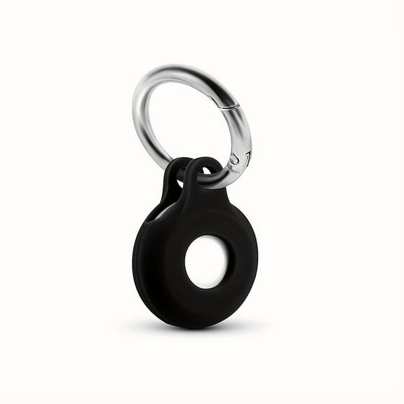 AirTag case key fob, silicone pendant with keychain hook, safety anti-lost, portable