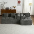 thumbnail image 4 of Dinosisco 101" Reversible Sectional Sofa, L-Shaped Modular Sponge Couch for Living Room, Gray Chenille, 4 of 10