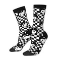 thumbnail image 1 of Fotbe Ying Yang Checkered Calcetas Largas con Estampado para Hombre y Mujer – Calcetas de Compresión Transpirables y Elásticas, Viajar y Uso Diario Talla 5-11, 1 of 6