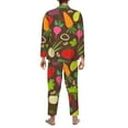thumbnail image 5 of Bingfone Men'S Pajama Set 2 Piece Loungewear Pjs, Long Sleeve With Pajama Pants-Cartoon Vegetables, 5 of 9