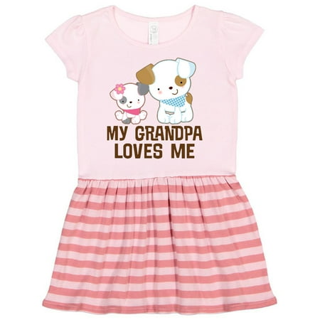 

Inktastic My Grandpa Loves Me girls Gift Toddler Girl Dress