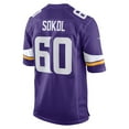thumbnail image 3 of Men's Nike Josh Sokol Purple Minnesota Vikings Home Game Player Jersey, 3 of 4