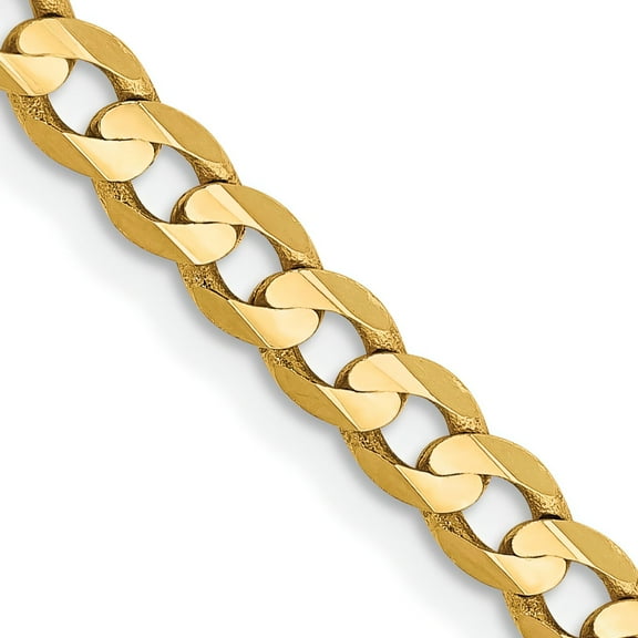 14K Gold 3.8mm Concave Curb Chain 16"