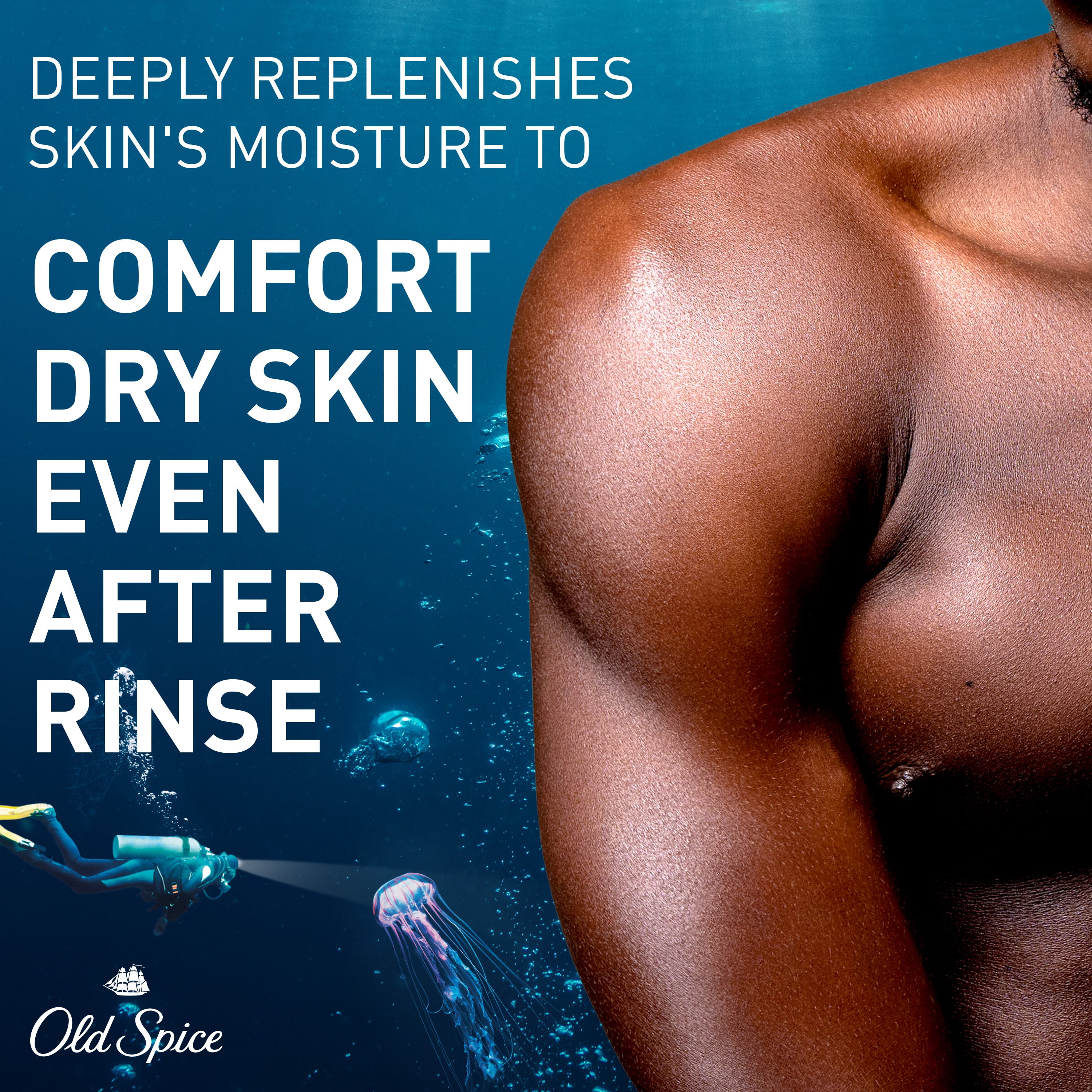 (4 pack) Old Spice Super Hydration Men's Deep Sea Body Wash 24/7 Renewing Moisture 20g
