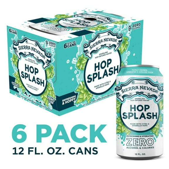 Sierra Nevada Hop Splash Sparkling Hop-Infused Water, 12 fl oz Cans, 6 Pack