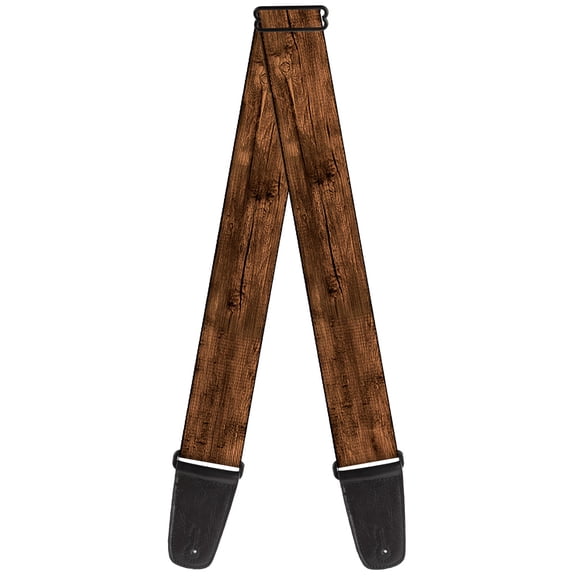 Buckle-Down Guitar Strap, Wood Grain Horizontal Brown, 2 Inches Wide