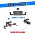 thumbnail image 5 of Heavy Duty Steel Front Bumper Winch Plate Fit for Nissan Frontier 2022 2023 2024,w/Licence Plate Bracket,Black Powder Coated, 5 of 10